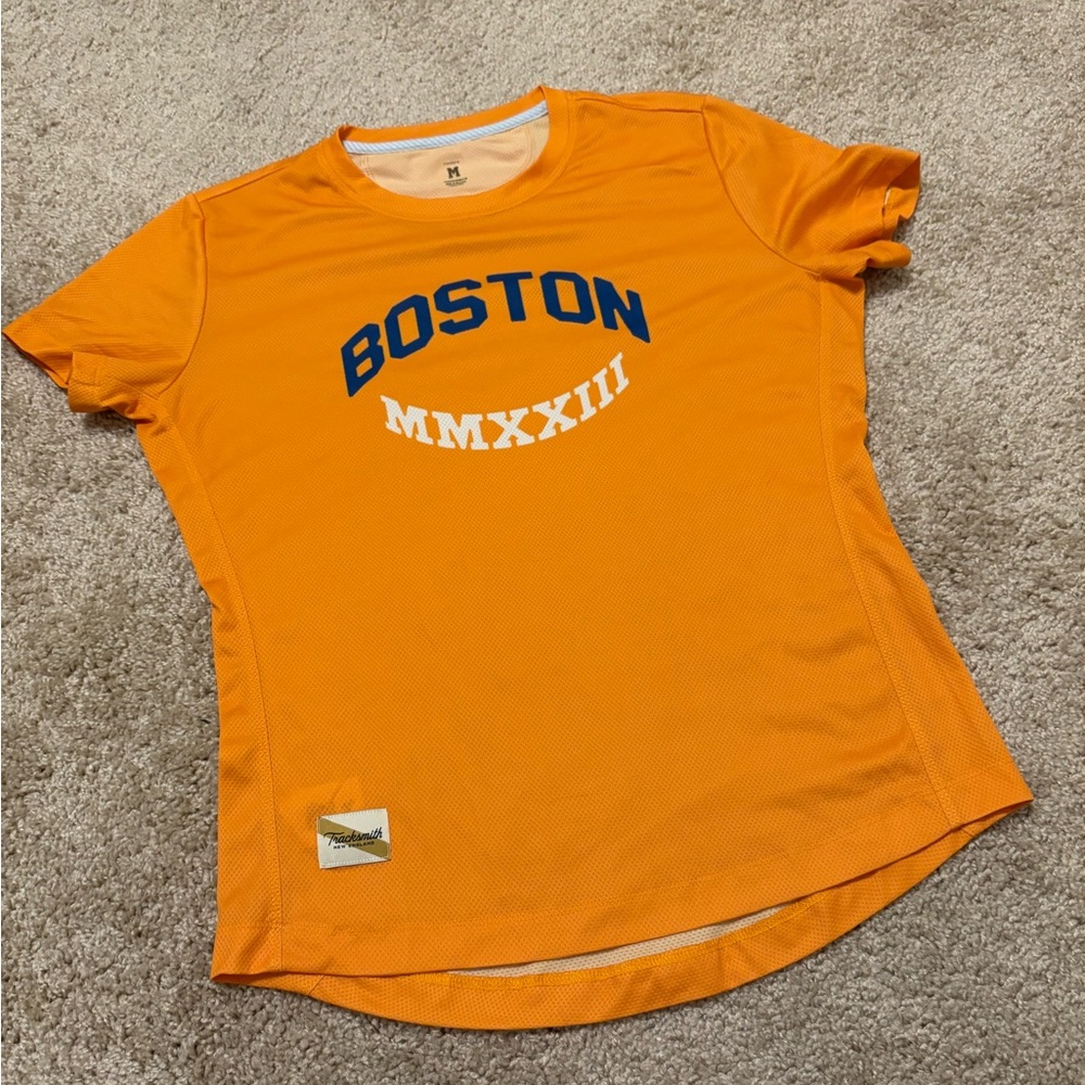 Tracksmith Orange "Boston MMXXIII" Short Sleeve Tee
